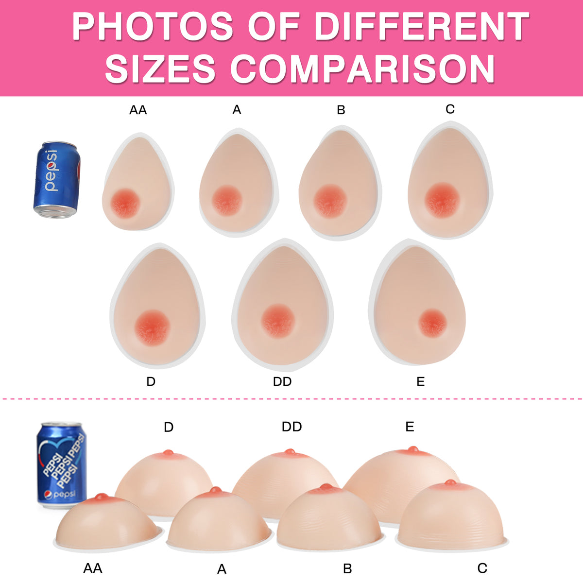 Vollence Self Adhesive Silicone Breast Forms Fake Boobs for Mastectomy Prosthesis