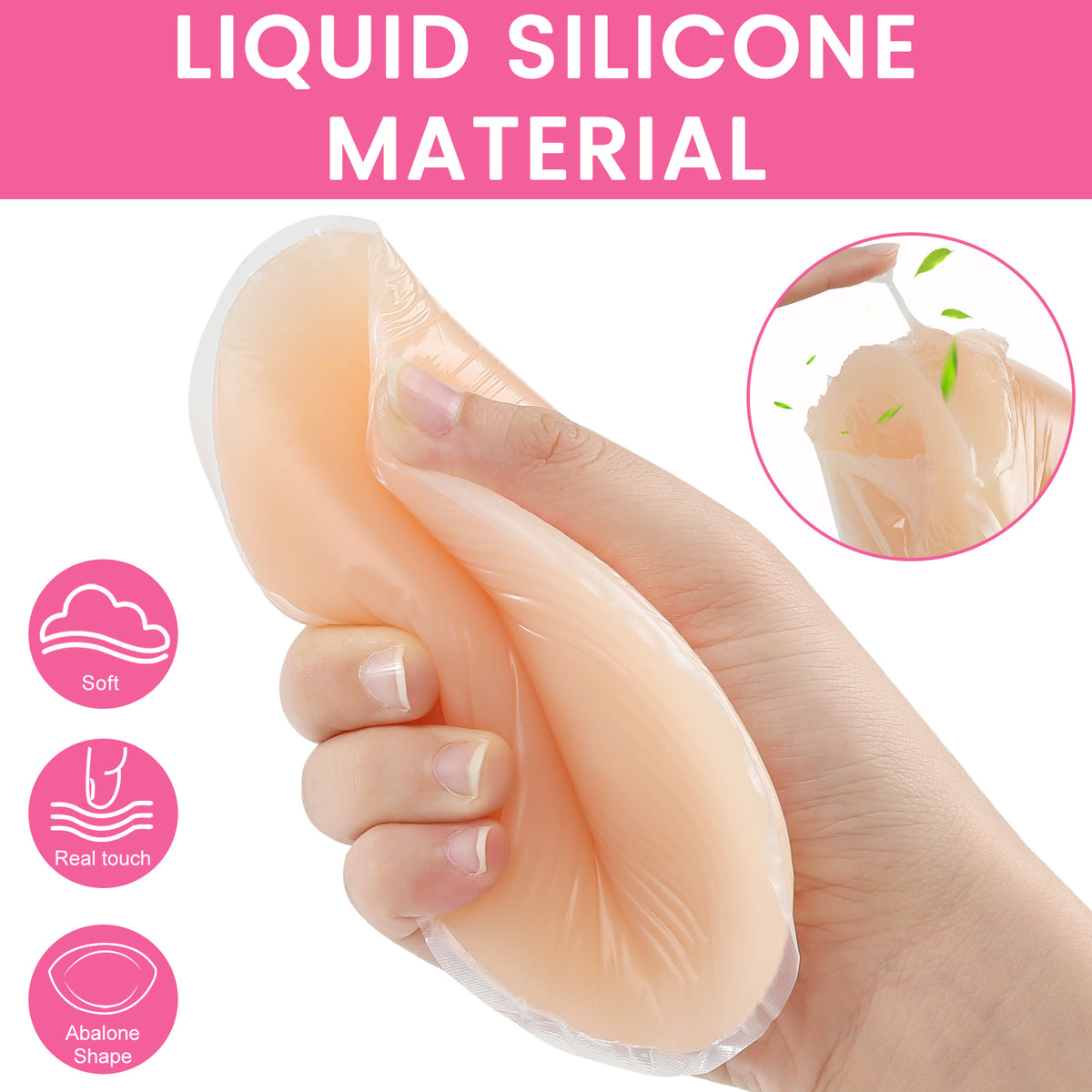 Vollence Abalone Shape Silicone Breast Forms Fake Boobs Mastectomy Prosthesis Silicone Bra Inserts Push Up Pad Enhancers