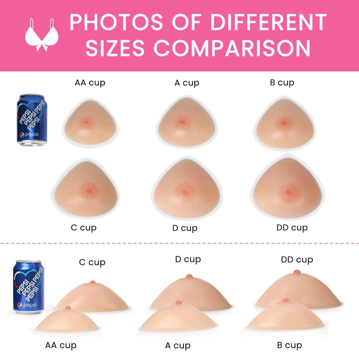 Vollence Self Adhesive Triangle Silicone Breast Forms Fake Boobs Mastectomy Prosthesis