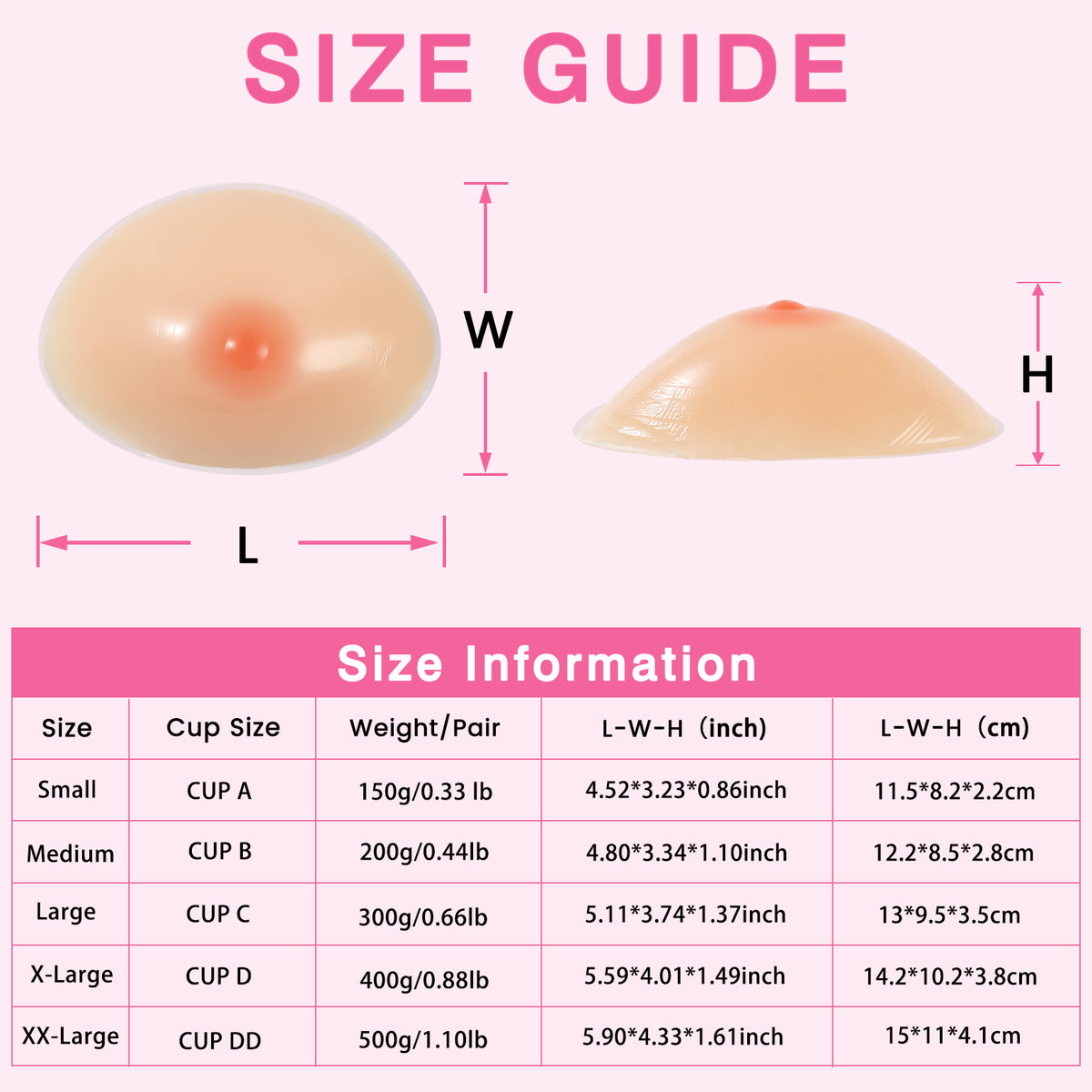 Vollence Abalone Shape Silicone Breast Forms Fake Boobs Mastectomy Prosthesis Silicone Bra Inserts Push Up Pad Enhancers