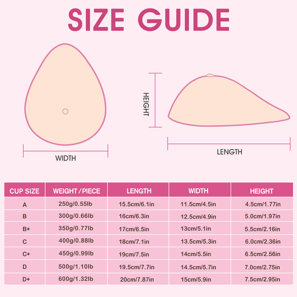 Vollence One Piece Classic Sleep Durable Teardrop Silicone Breast Forms