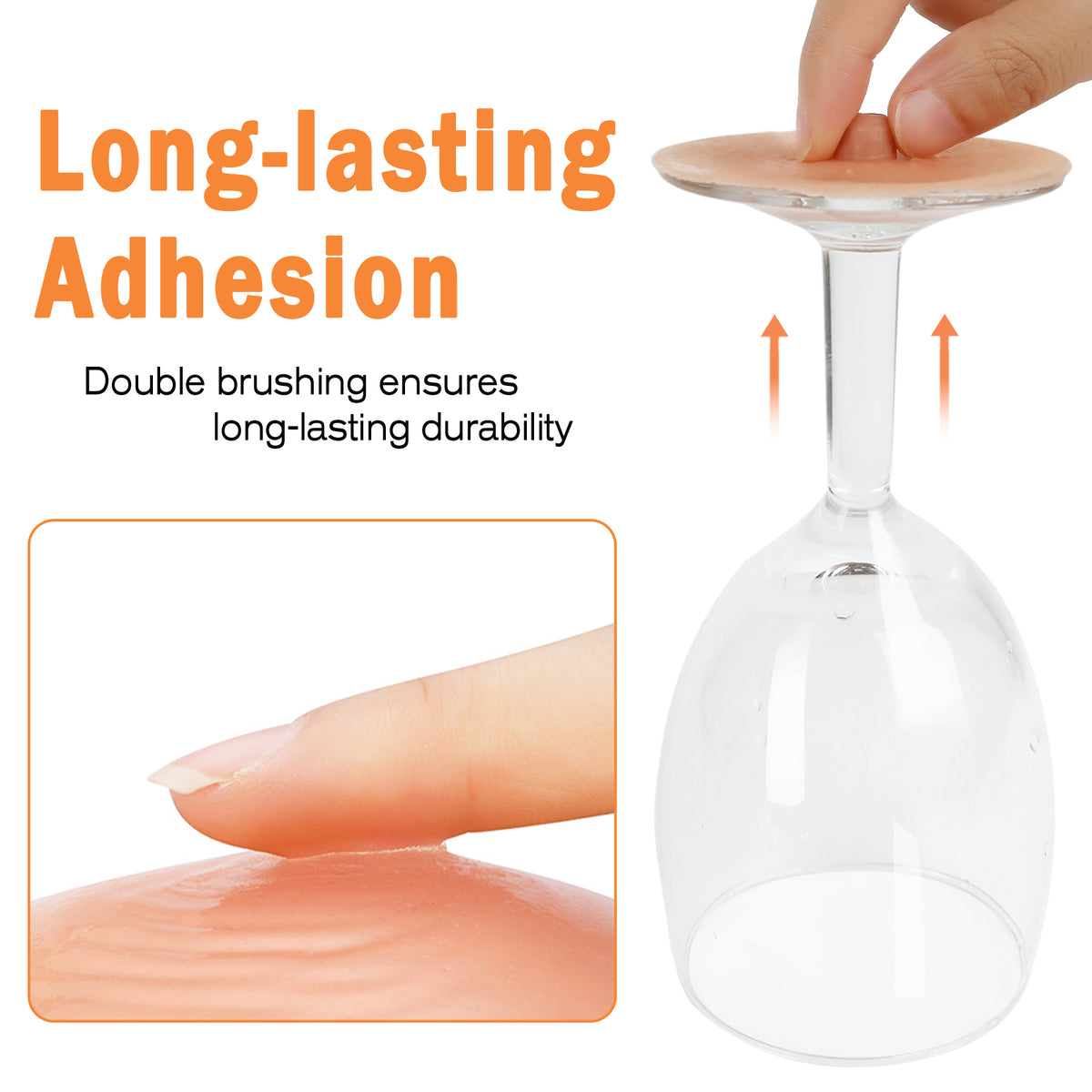 Vollence Pair of Realistic Adhesive Silicone Nipples,Diameter 8cm Reusable Attachable Self Adhesive Silicone Nipple