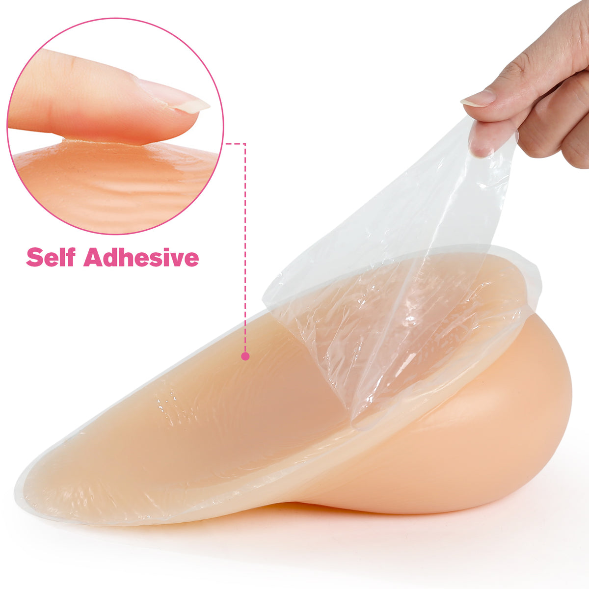 Vollence Self Adhesive Long Tail Shape Silicone Breast Forms Fake Boobs Mastectomy Prosthesis Bra Pad Enhancers