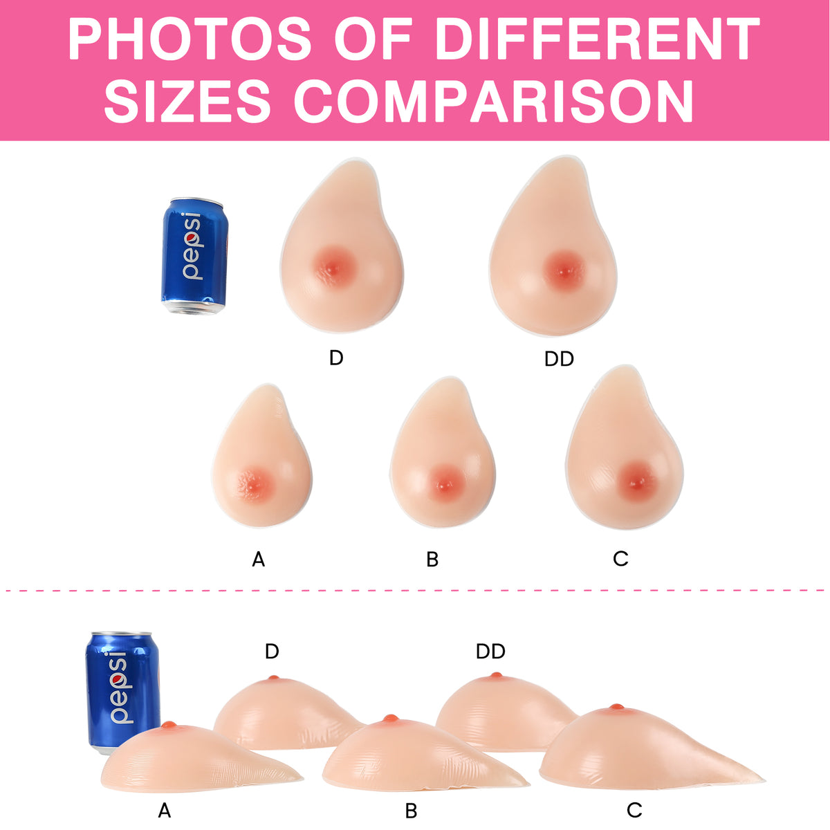 Vollence One Piece Side Silicone Breast Forms irregular Fake Boobs