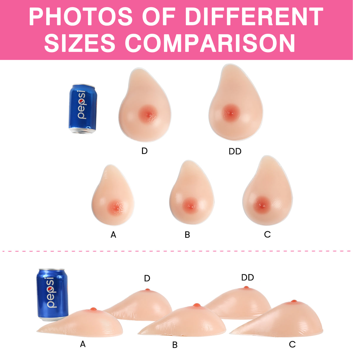 Vollence One Piece Side Silicone Breast Forms irregular Fake Boobs