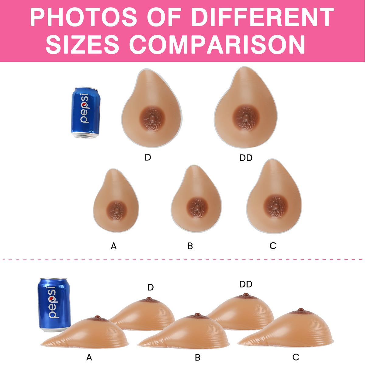 Vollence One Piece Side Silicone Breast Forms irregular Fake Boobs