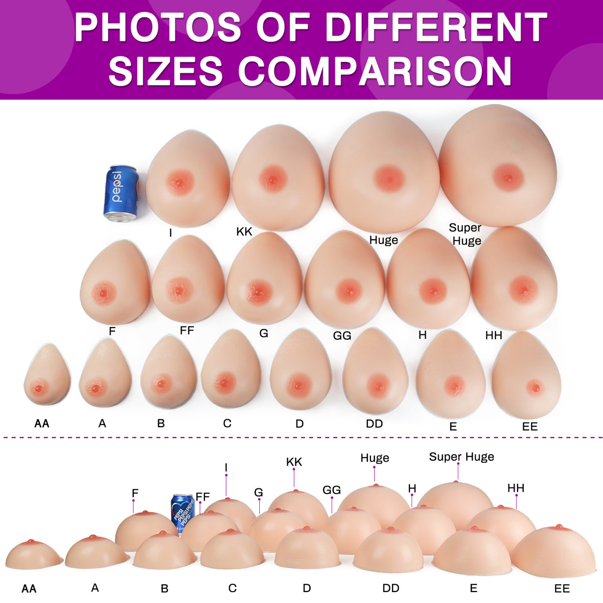 Vollence One Pair Silicone Breast Forms Fake Boobs